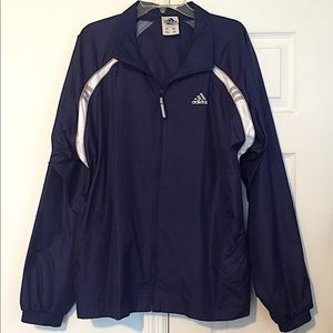 Adidas Navy & White Stripe Windbreaker (L)